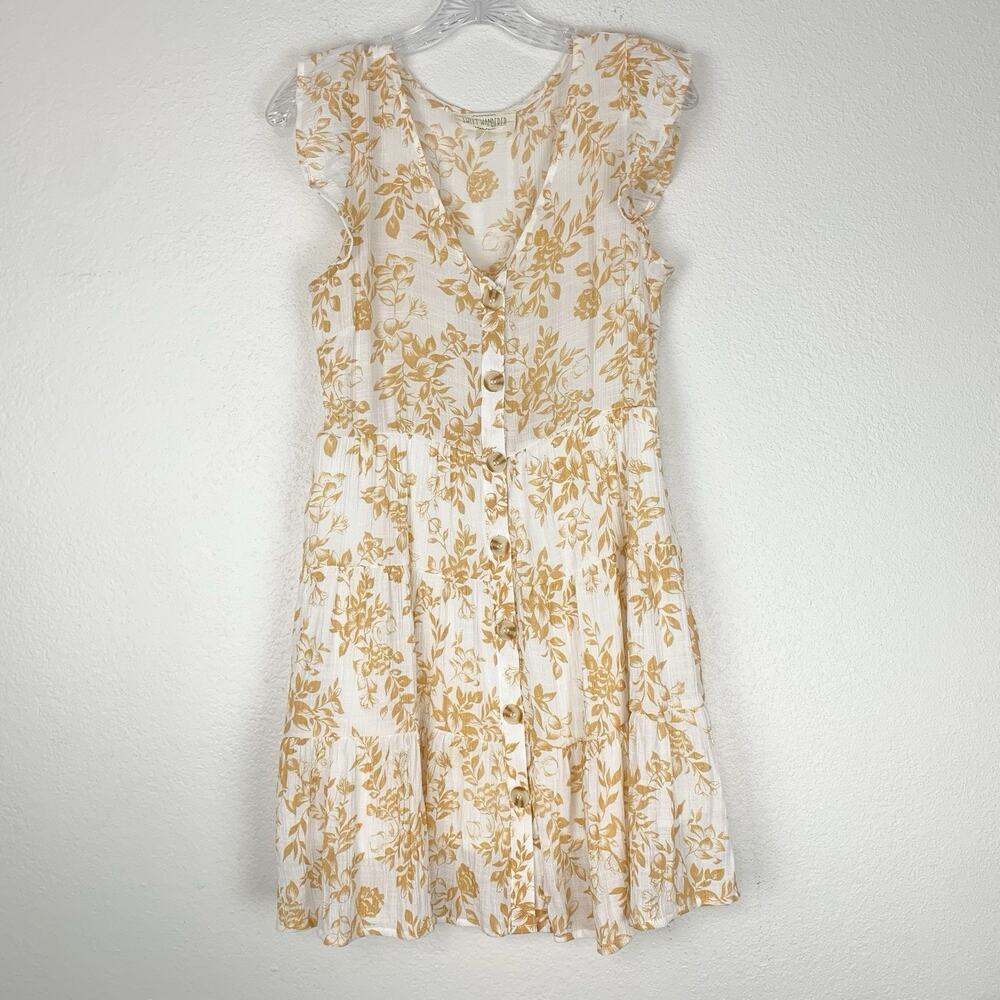 Sweet Wanderer Dress Womens Small Mini Boho‎ Floral Tiered Cottagecore Bloomcore